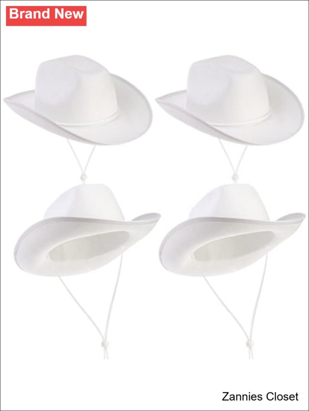 🤠 4 Pack Cowboy Hats Western Style Non Woven Fabric Adjustable Drawstring